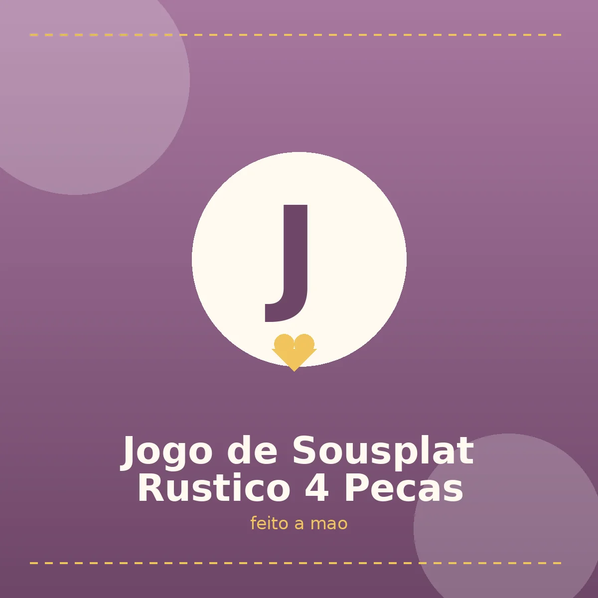 Jogo de Sousplat Rustico 4 Pecas