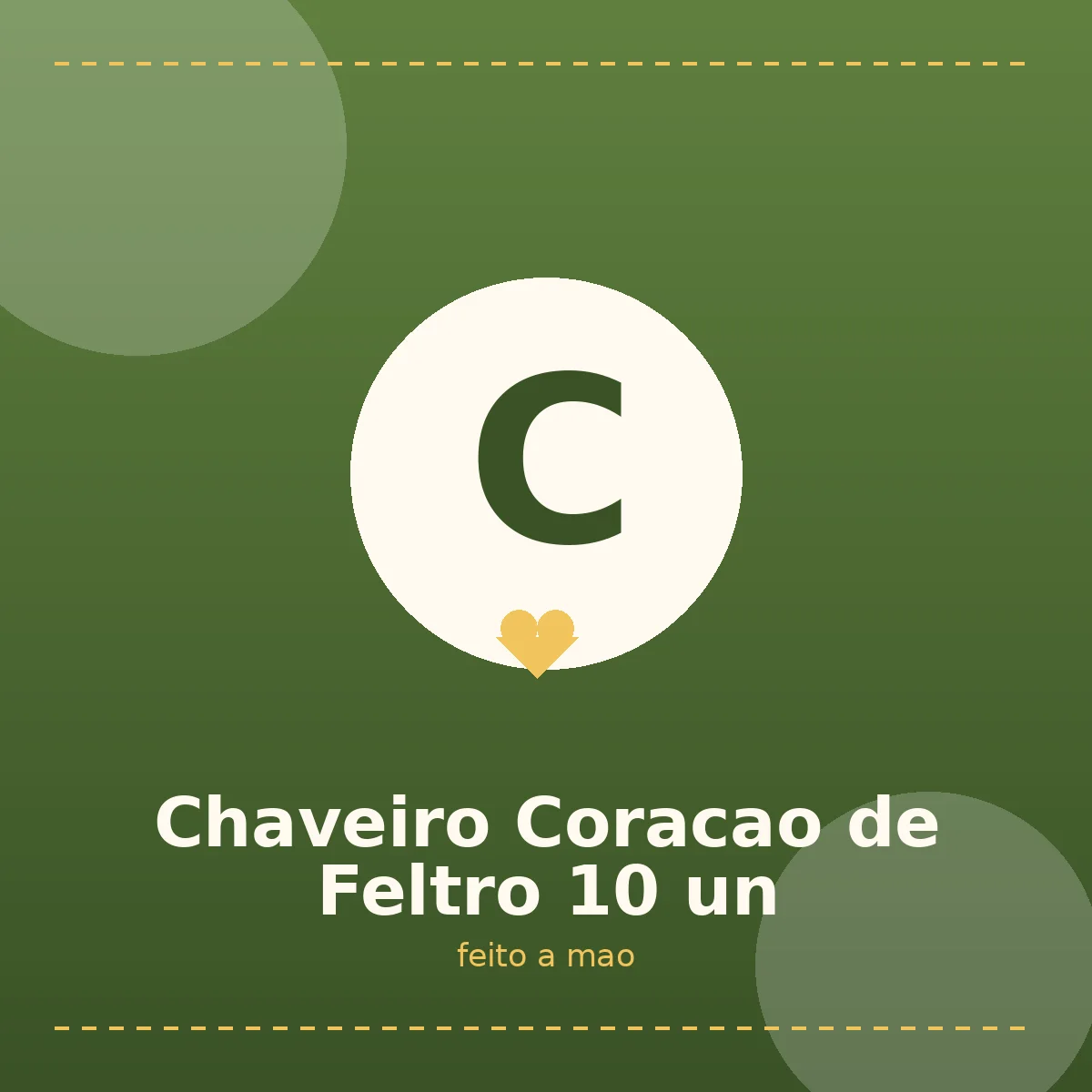Chaveiro Coracao de Feltro 10 un